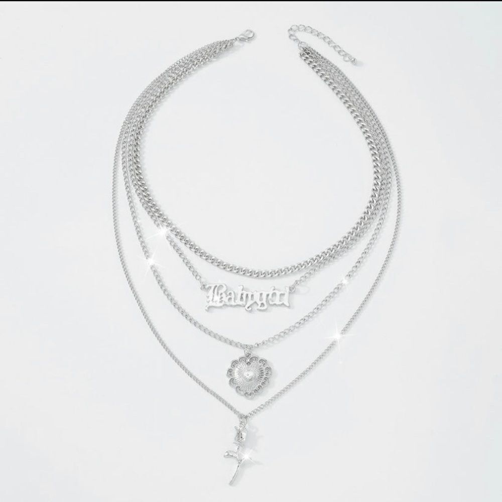 Babygirl Fashion Silver 4 PCs Necklace